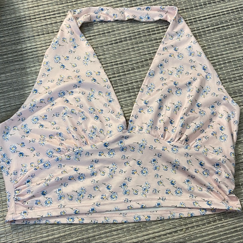 flower halter crop top